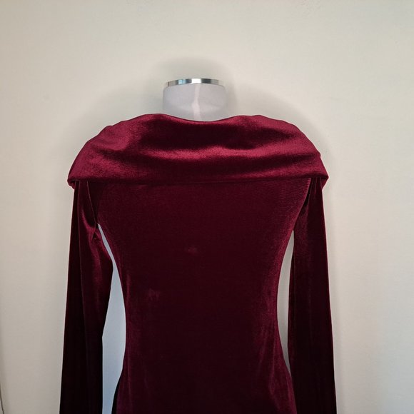 Forever 21 Juniors Dress Wine Off Shoulder Long Sleeve Size L - Picture 5 of 9